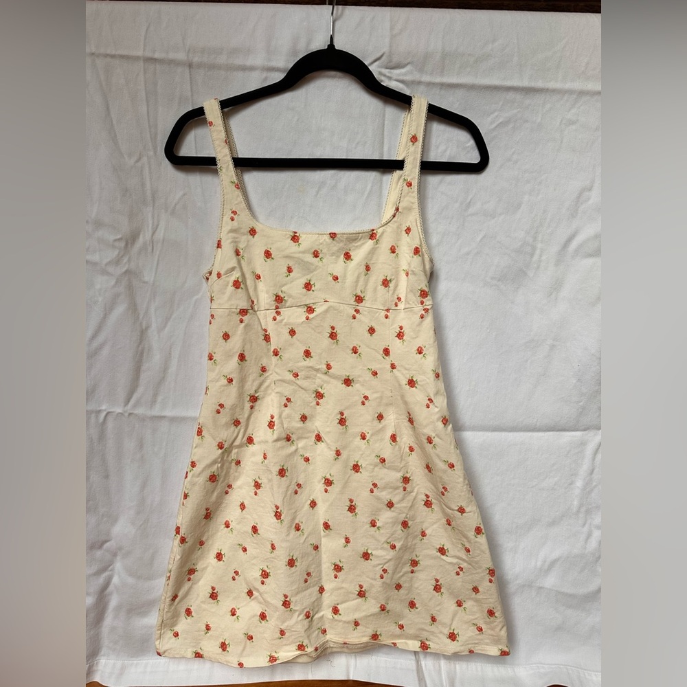 Cream and Pink Floral Baby Doll Dress